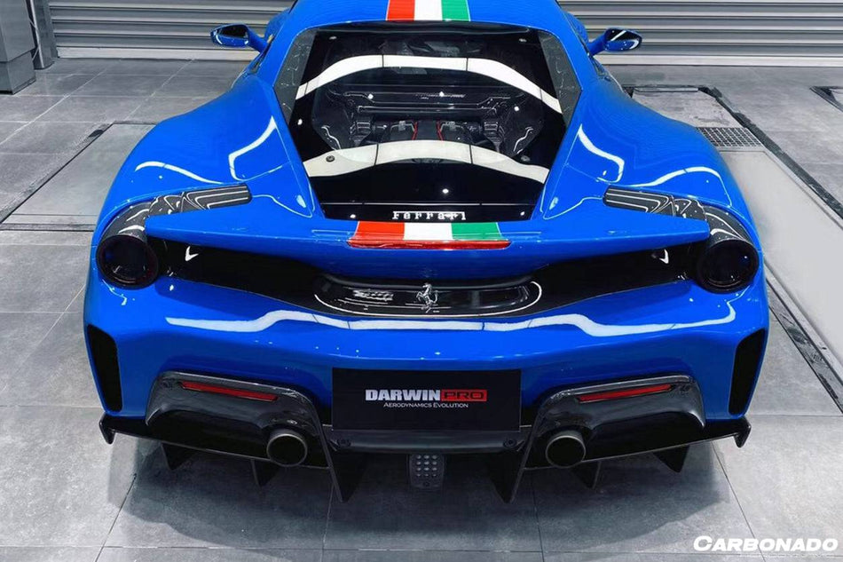 2018-2020 Ferrari 488 Pista OEM Style Carbon Fiber Rear Diffuser - Carbonado Aero