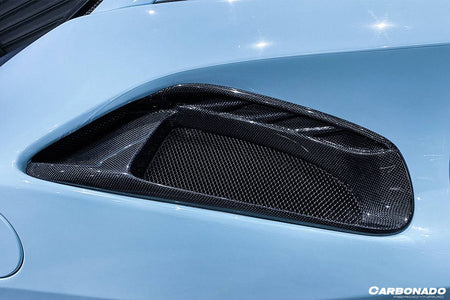 2015-2020 Ferrari 488 GTB Spyder Pista Style Carbon Fiber Quarter Panel Side Scoops - Carbonado Aero