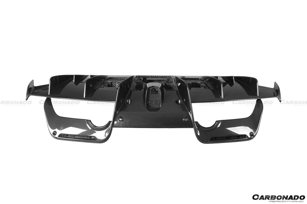 2018-2020 Ferrari 488 Pista OEM Style Carbon Fiber Rear Diffuser - Carbonado Aero