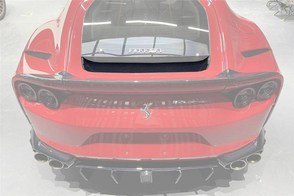 2018-UP Ferrari 812 Superfast & GTS OE Style DRY Carbon Fiber Rear Bonnet Lower Insert - Carbonado