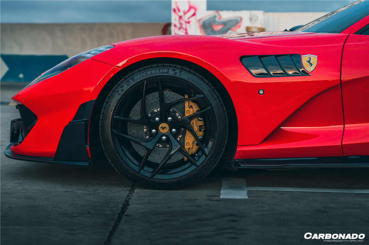 2018-UP Ferrari 812 Superfast /GTS MSY Style DRY Carbon Fiber Front Bumper Side Vents - Carbonado Aero