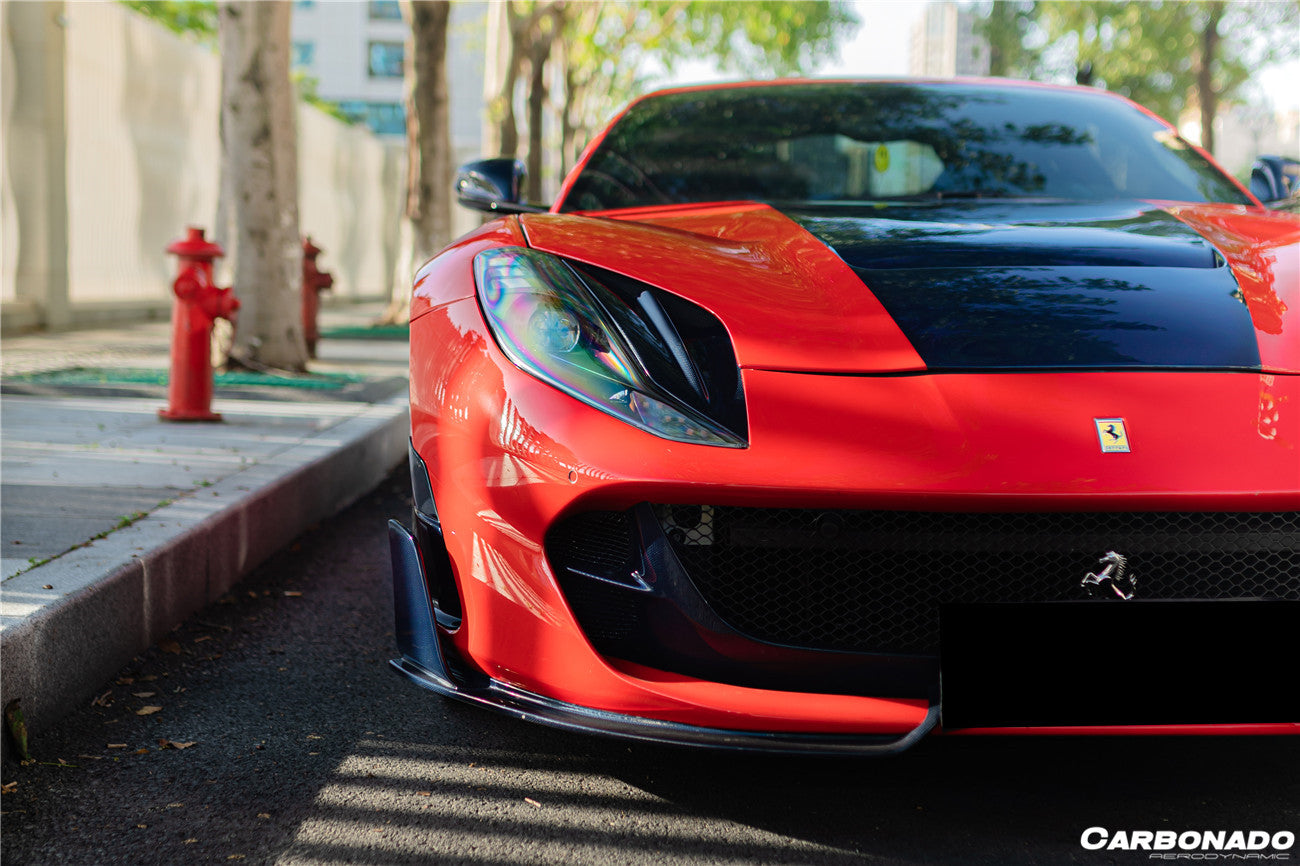 2018-UP Ferrari 812 Superfast /GTS MSY Style DRY Carbon Fiber Front Bumper Air Vent - Carbonado Aero