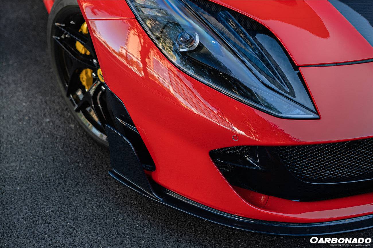 2018-UP Ferrari 812 Superfast /GTS MSY Style DRY Carbon Fiber Front Bumper Side Vents - Carbonado Aero