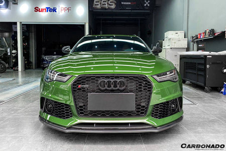 2013-2018 Audi RS6 Avant OE Style Carbon Fiber Front Bumper Caps - Carbonado