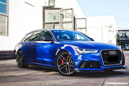 2013-2018 Audi RS6 Avant OE Style Carbon Fiber Front Bumper Caps - Carbonado Aero