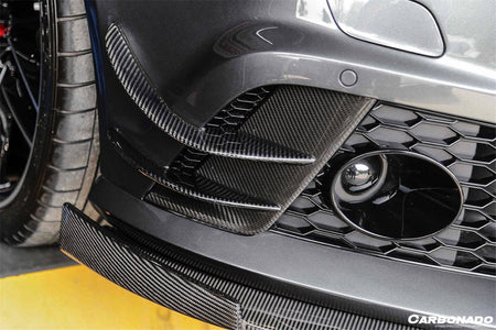 2013-2018 Audi RS6 C7 Avant BS Style Carbon Fiber Front Bumper Vent Caps - Carbonado Aero