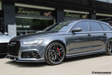 2013-2018 Audi RS6 C7 Avant BS Style Carbon Fiber Front Bumper Vent Caps - Carbonado Aero