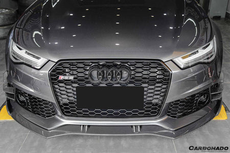 2013-2018 Audi RS6 C7 Avant BS Style Carbon Fiber Front Bumper Vent Caps - Carbonado Aero