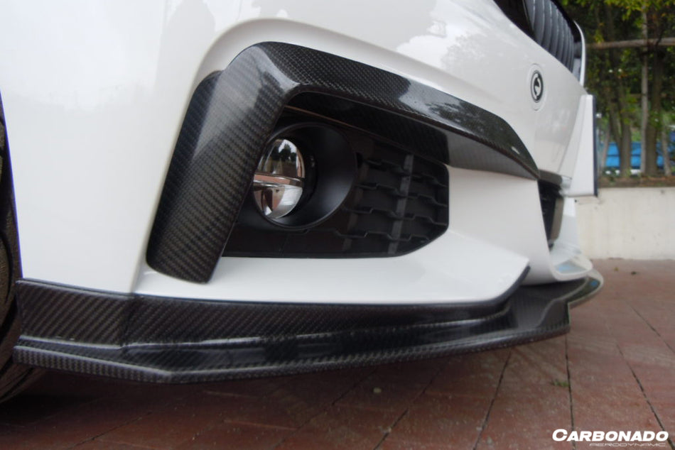 2013-2020 BMW 4 Series F32 F33 ECC Style Carbon Fiber Front Bumper Canards (For M-Tech Only )