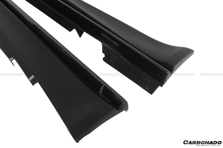 2008-2013 BMW E82 E88 1M RZ Style Partial Carbon FIber Side Skirts - Carbonado Aero