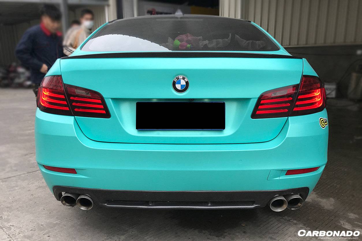 2011-2016 BMW F10 F18 5 Series HM Style Carbon Fiber Rear Lip (Can Not Fit MT Rear bumper) - Carbonado