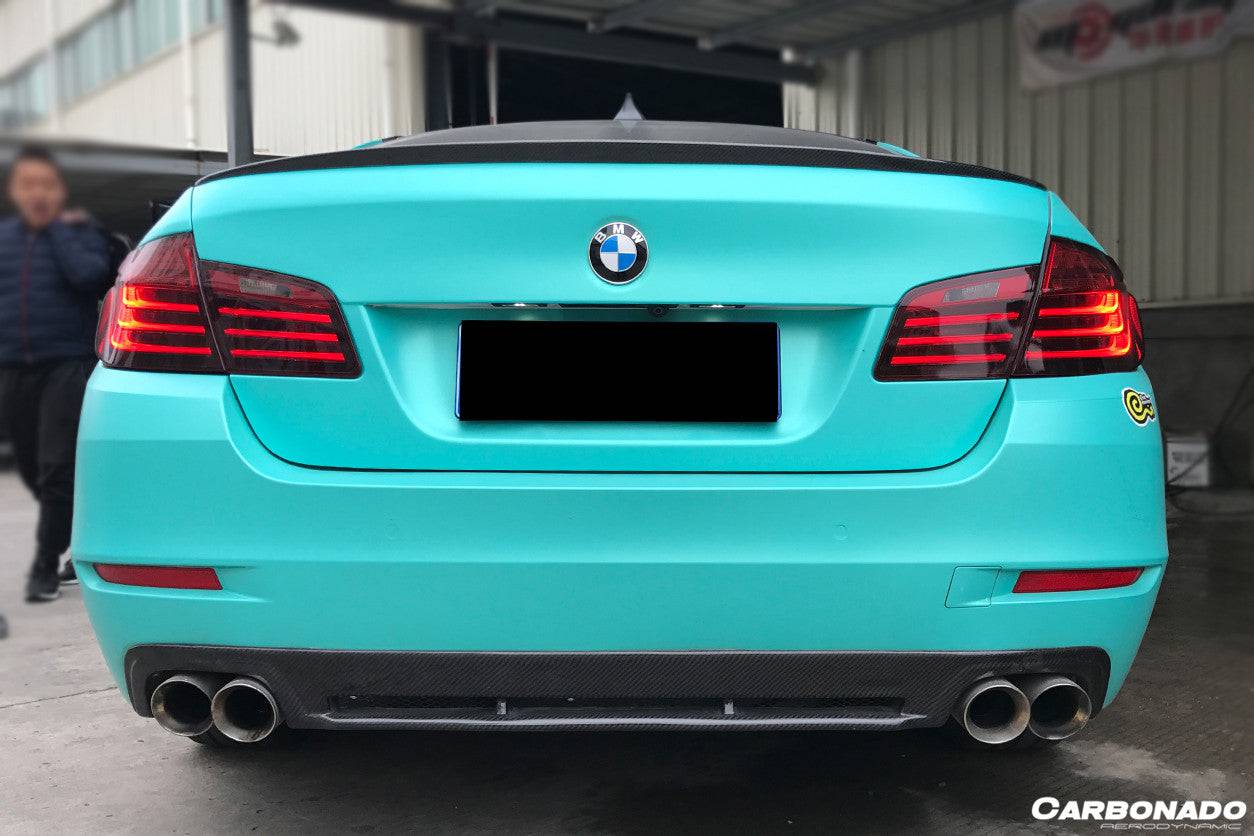 2011-2016 BMW F10 F18 5 Series HM Style Carbon Fiber Rear Lip (Can Not Fit MT Rear bumper) - Carbonado