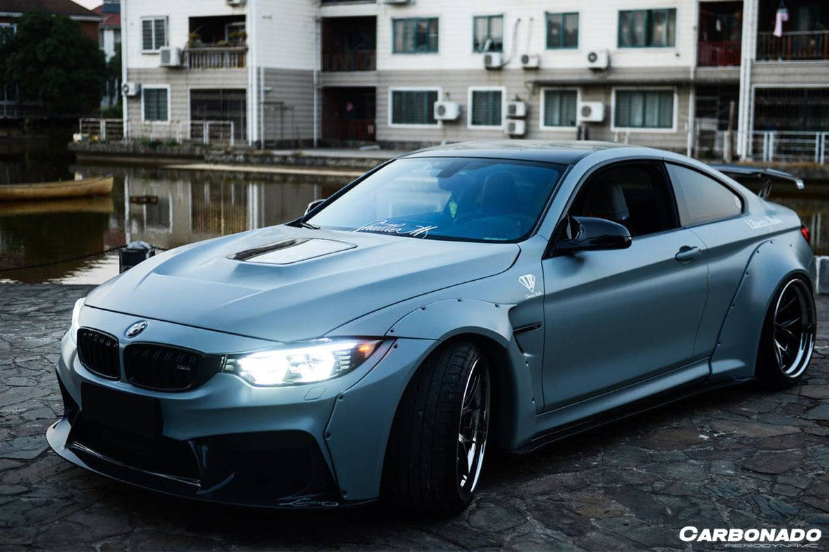 2014-2020 BMW F82 & F83 M4 DE Style Partial Carbon Fiber Aero - Full Kit - Carbonado