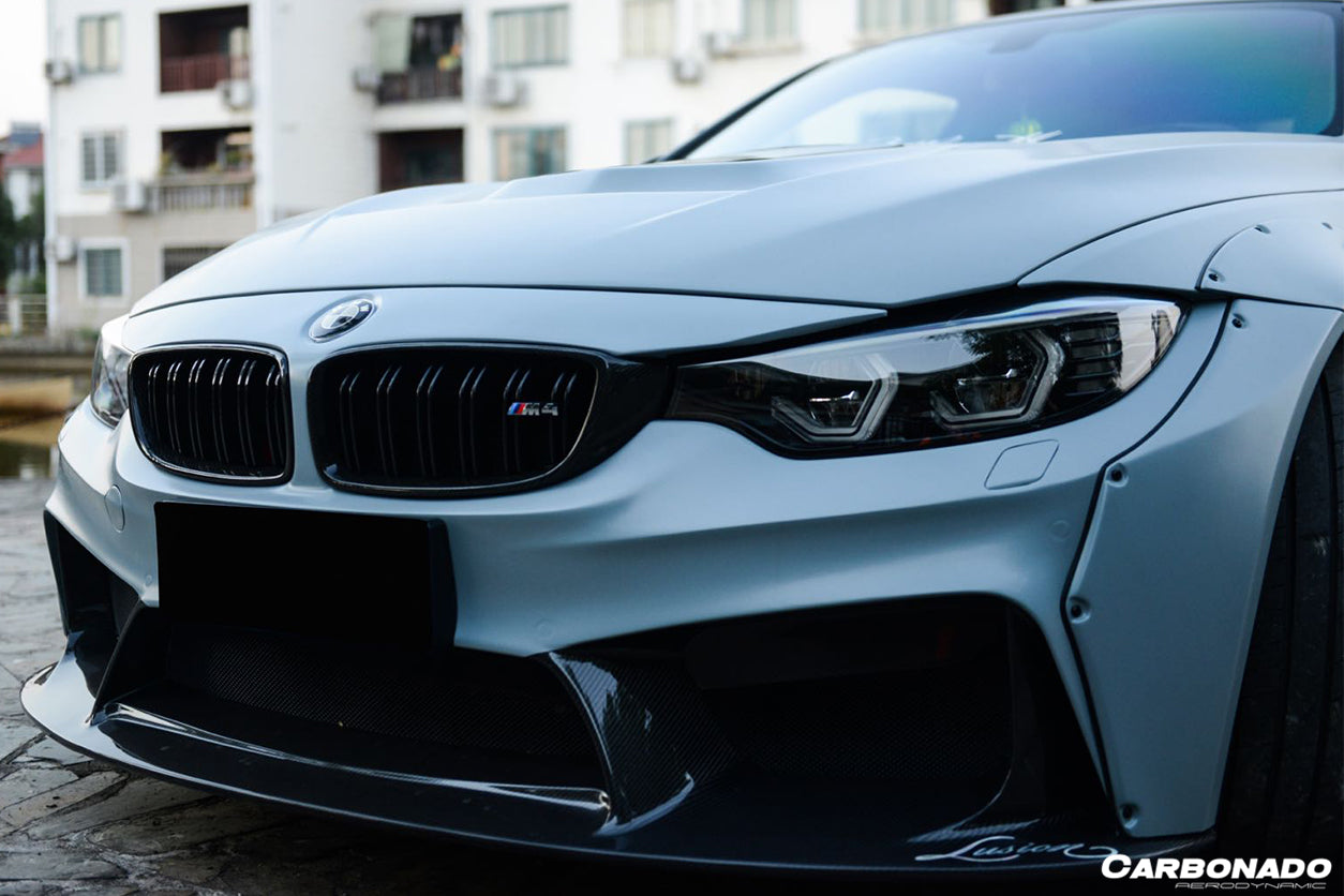 2014-2020 BMW F82/F83 M4 DE Style Carbon Fiber Front Lip - Carbonado Aero