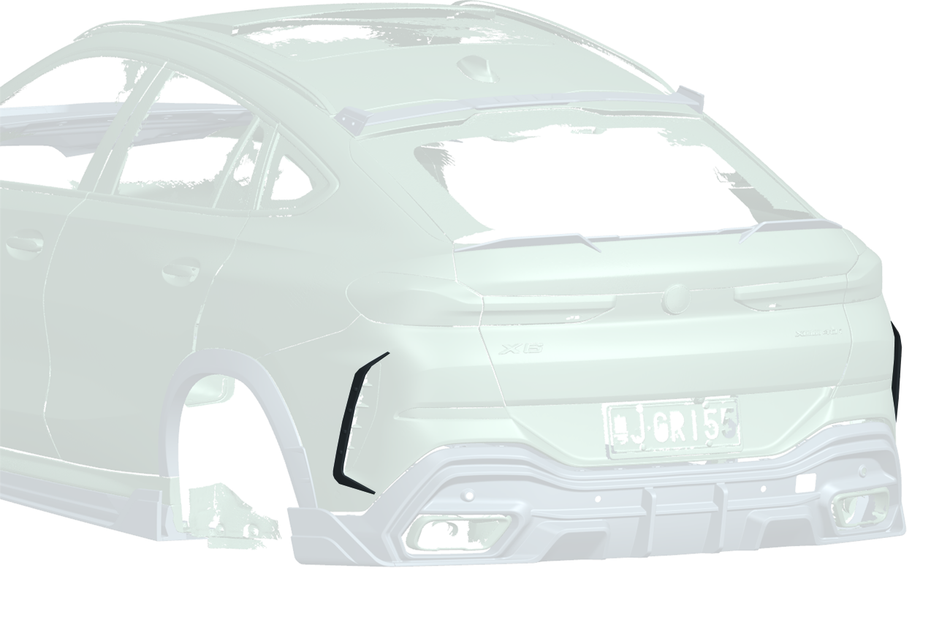 2019-UP BMW X6 G06 AD Style Autoclave Carbon Fiber Rear Bumper Canards