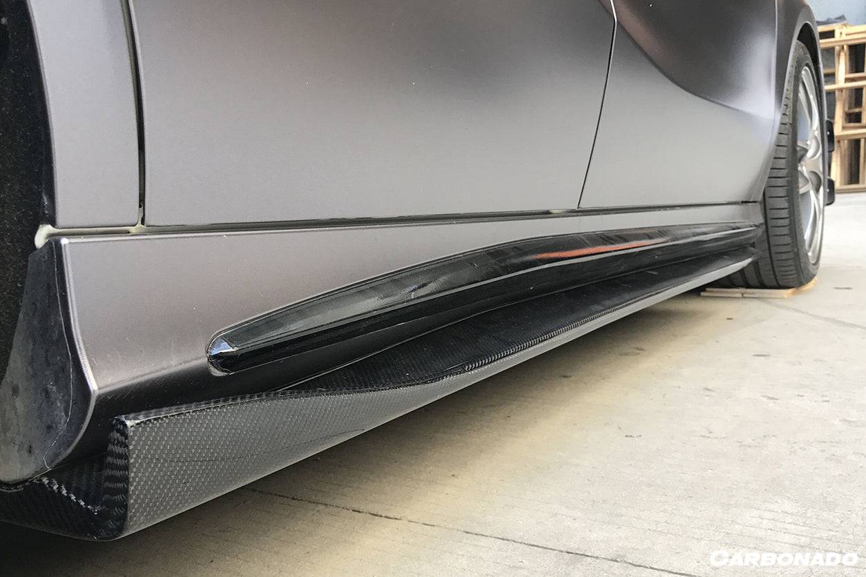 2016-2018 Mercedes Benz W176 A45 AMG RZS Style Carbon Fiber Side Skirts - Carbonado Aero