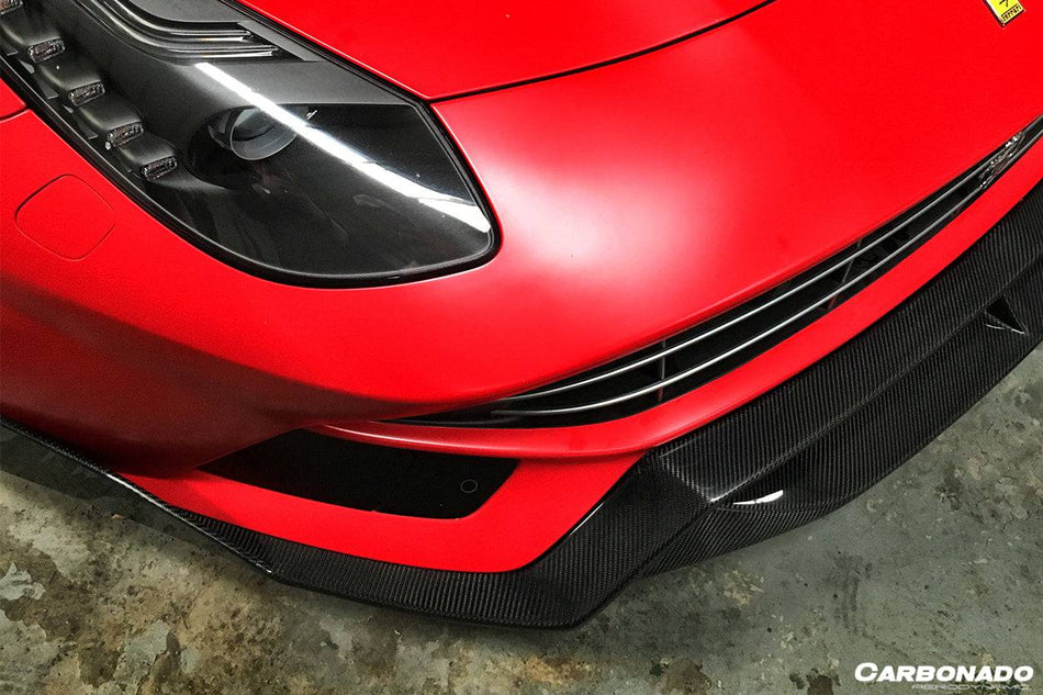 2012-2017 Ferrari F12 Berlinetta DC Style Carbon Fiber Front Lip - Carbonado
