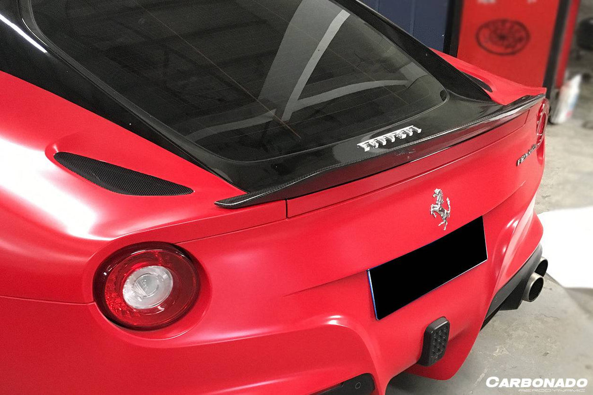 2012-2017 Ferrari F12 Berlinetta DC Style Carbon Fiber Trunk Spoiler - Carbonado