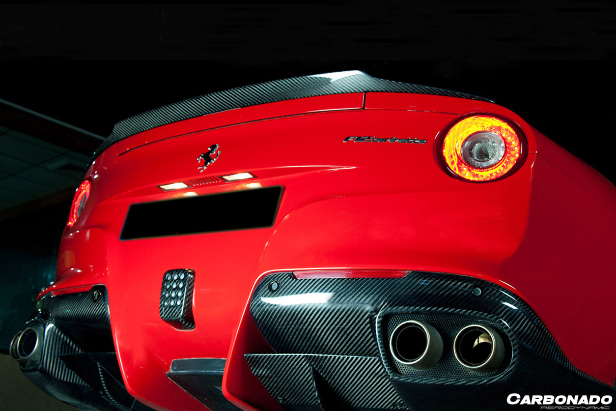 2012-2017 Ferrari F12 Berlinetta RS Style Carbon Fiber Trunk Spoiler - Carbonado Aero