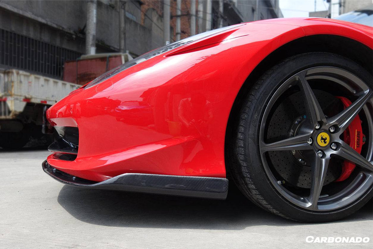 2010-2015 Ferrari 458 Coupe & Spyder AV Style Carbon Fiber Front Lip - Carbonado