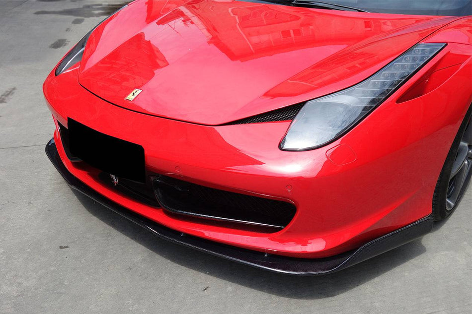 2010-2015 Ferrari 458 Coupe & Spyder AV Style Carbon Fiber Front Lip - Carbonado