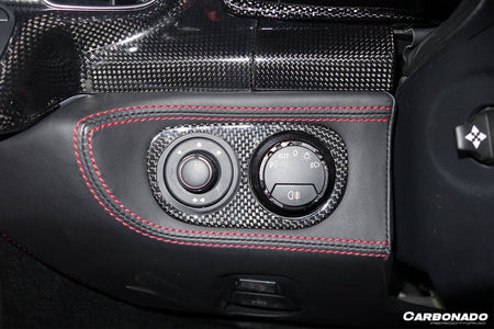 2010-2015 Ferrari 458 Coupe Spyder OE Style DRY Carbon Fiber Light Switch Patch - Carbonado Aero