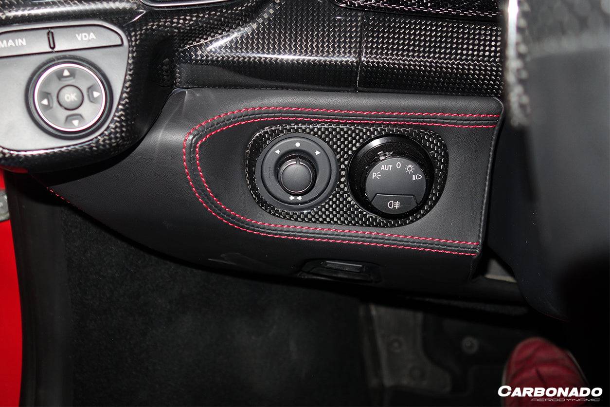 2010-2015 Ferrari 458 Coupe Spyder OE Style DRY Carbon Fiber Light Switch Patch - Carbonado Aero