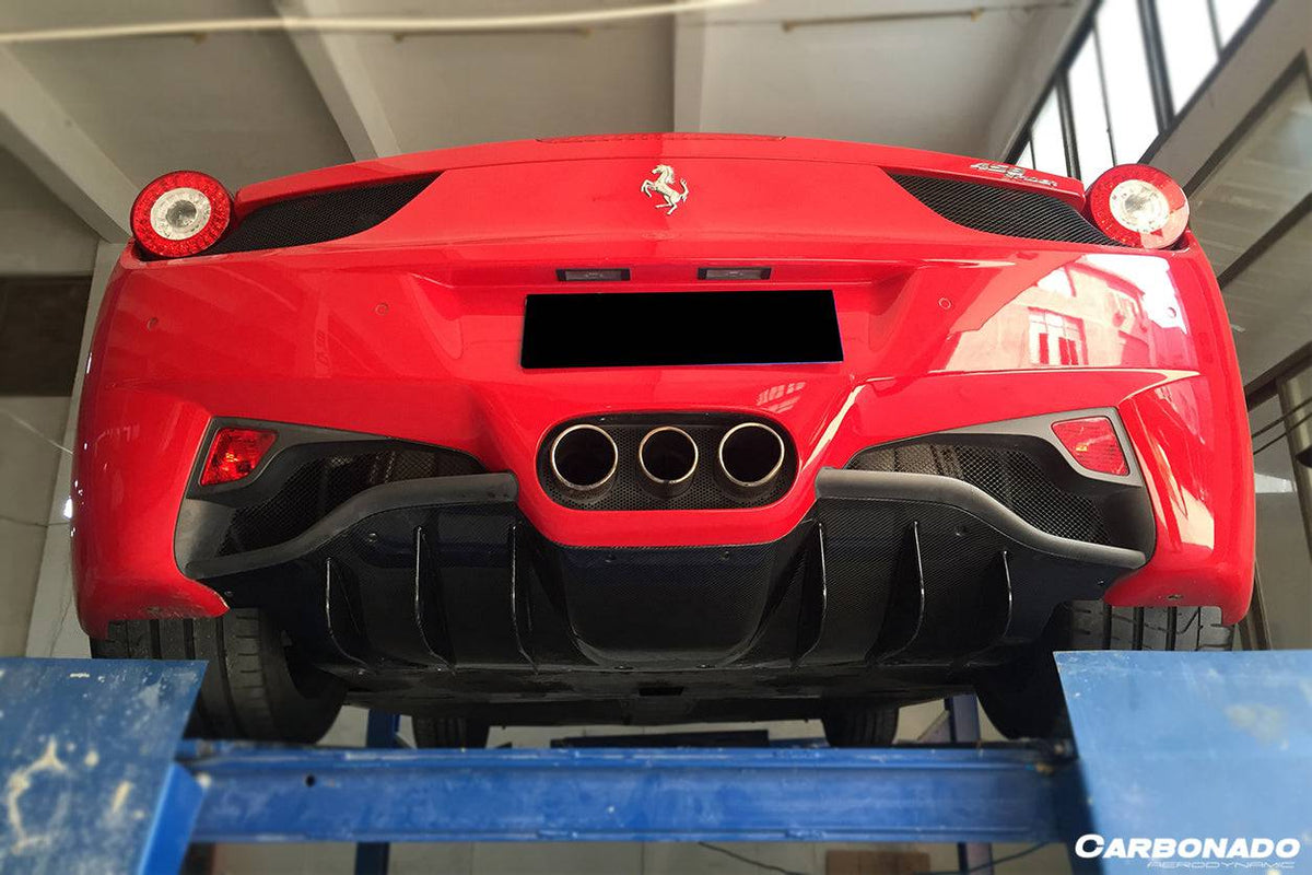 2010-2015 Ferrari 458 Coupe Spyder OE Style Carbon Fiber Rear Diffuser - Carbonado