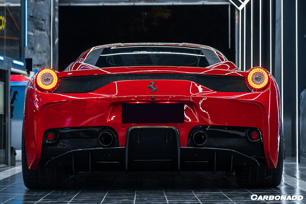 2010-2015 Ferrari 458 Speciale OE Style Carbon Fiber Rear Lip Diffuser - Carbonado