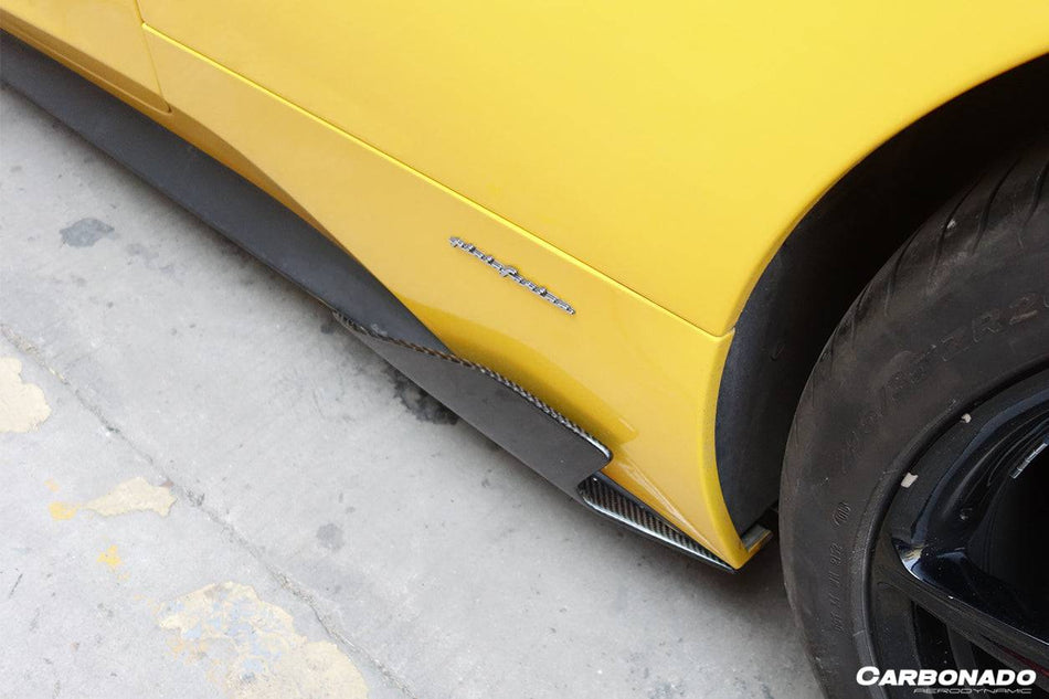 2010-2015 Ferrari 458 Coupe Spyder Speciale Style Carbon Fiber Side Skirts Canards - Carbonado