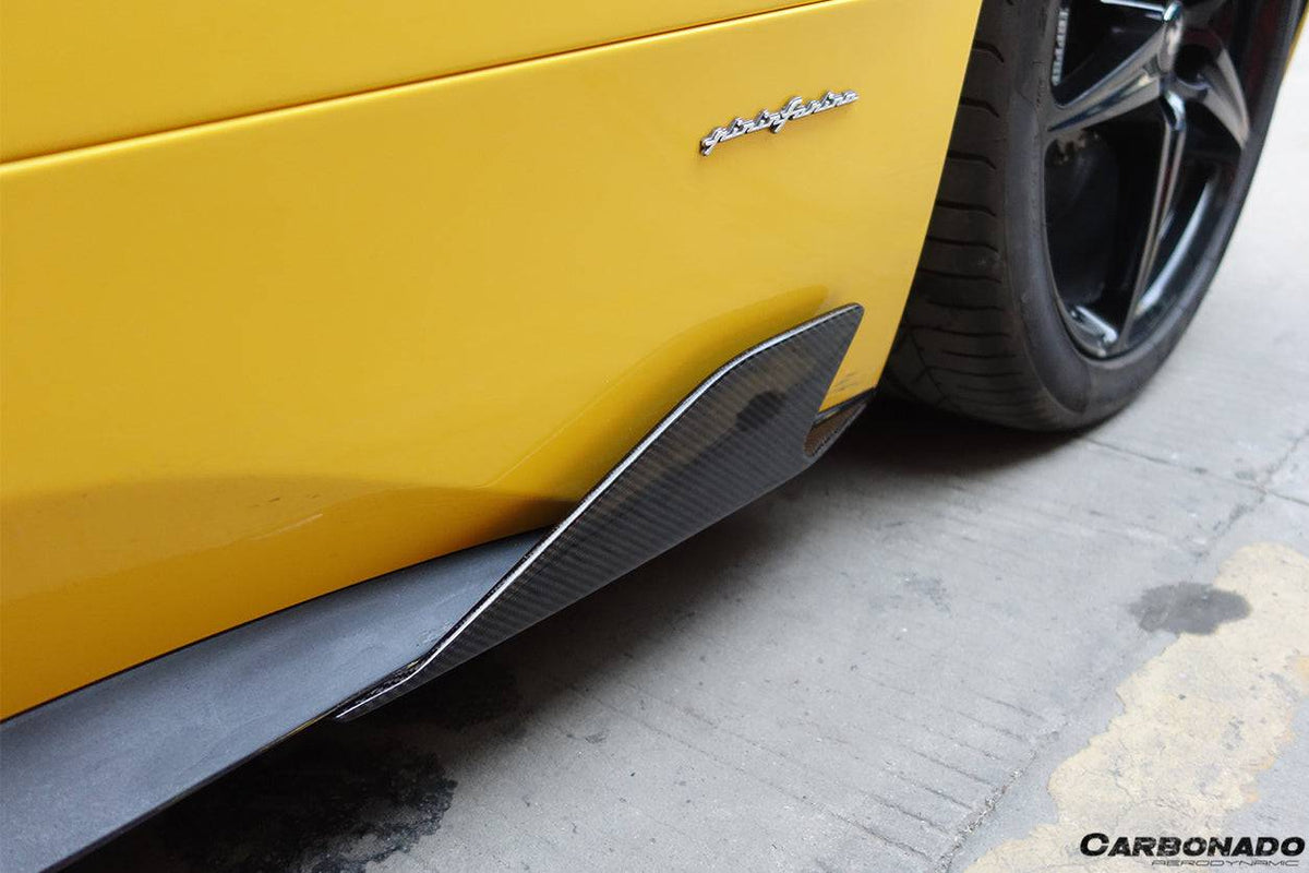 2010-2015 Ferrari 458 Coupe Spyder Speciale Style Carbon Fiber Side Skirts Canards - Carbonado Aero