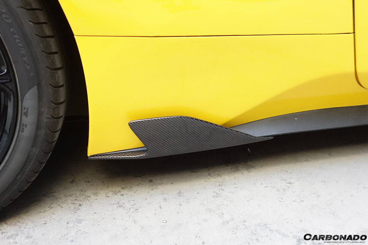 2010-2015 Ferrari 458 Coupe Spyder Speciale Style Carbon Fiber Side Skirts Canards - Carbonado Aero