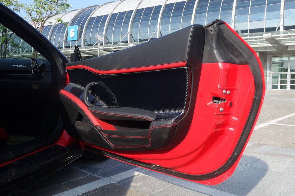 2010-2015 Ferrari 458 Coupe Spyder OE Style Carbon Fiber Door Panel Interior - Carbonado