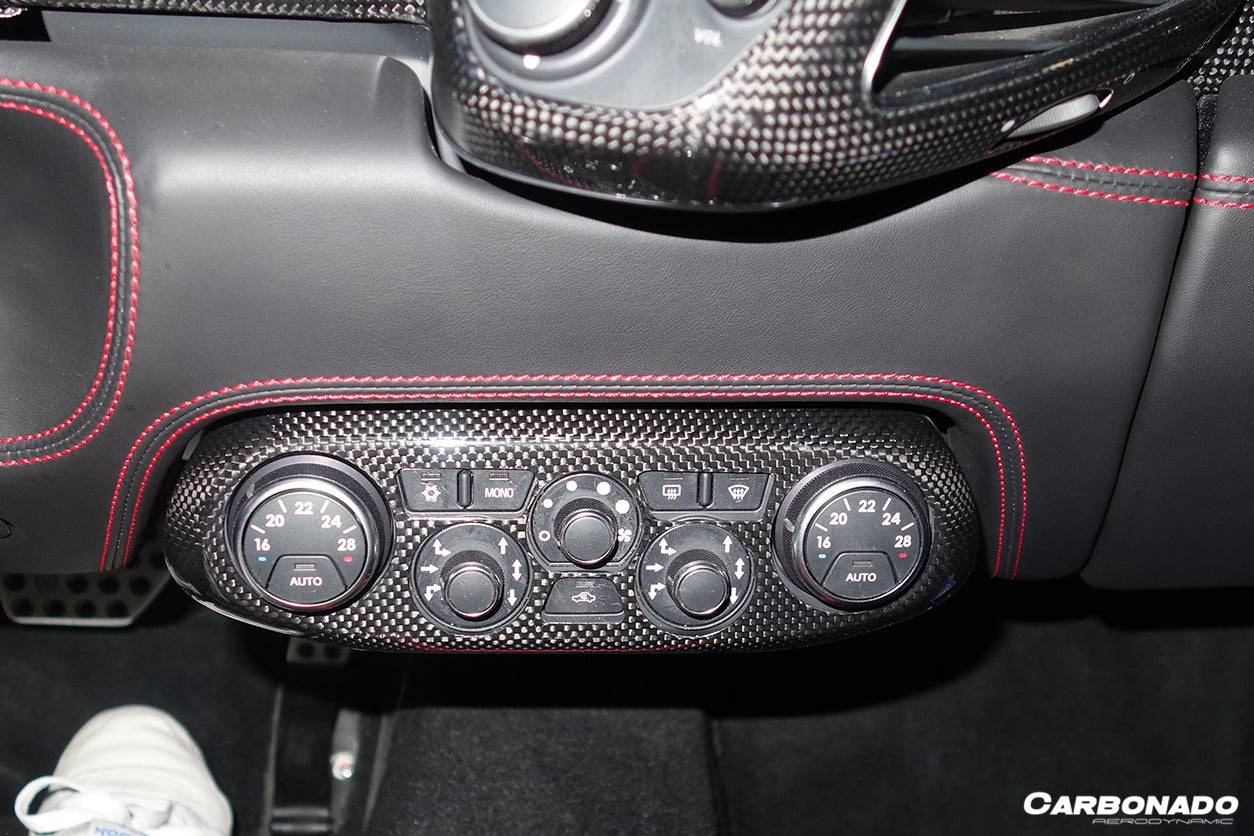 2010-2015 Ferrari 458 Coupe Spyder OE Style DRY Carbon Fiber Control Panel Cover - Carbonado Aero