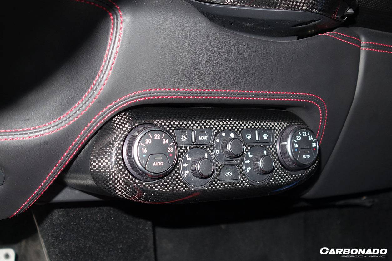 2010-2015 Ferrari 458 Coupe Spyder OE Style DRY Carbon Fiber Control Panel Cover - Carbonado Aero