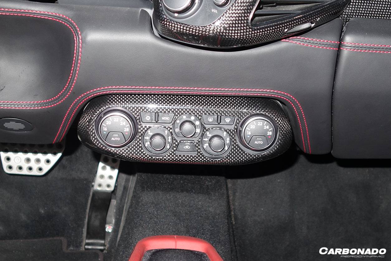 2010-2015 Ferrari 458 Coupe Spyder OE Style DRY Carbon Fiber Control Panel Cover - Carbonado Aero