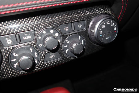 2010-2015 Ferrari 458 Coupe Spyder OE Style DRY Carbon Fiber Control Panel Cover - Carbonado Aero