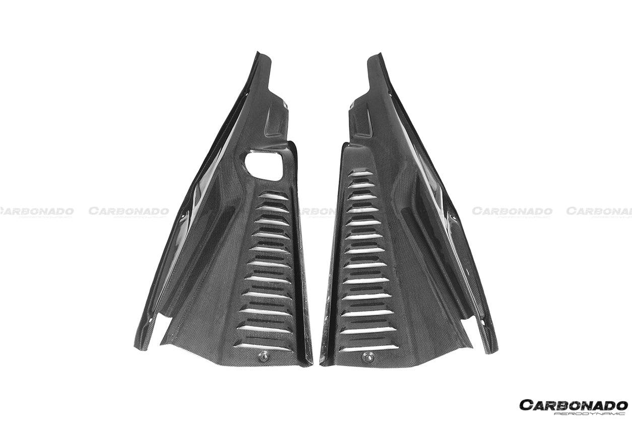 2010-2015 Ferrari 458 Coupe Spyder OE Style DRY Carbon Fiber Engine Bay Panels - Carbonado Aero