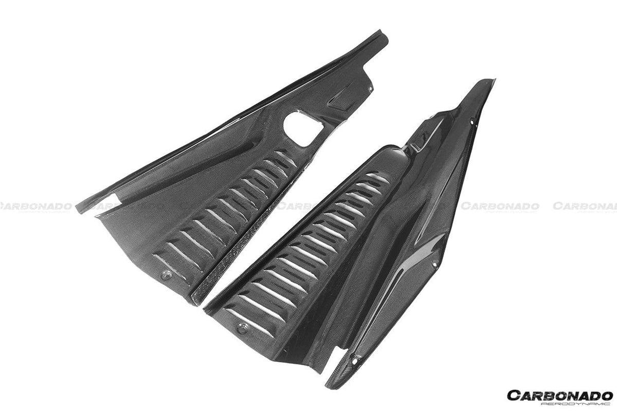 2010-2015 Ferrari 458 Coupe Spyder OE Style DRY Carbon Fiber Engine Bay Panels - Carbonado Aero