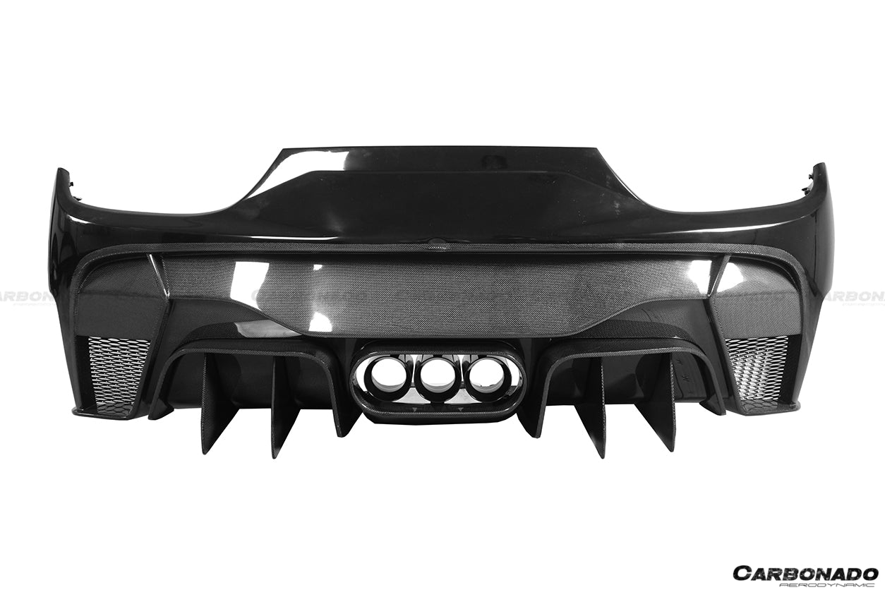 2010-2015 Ferrari 458 Italy/Spider VRS Style Rear Bumper W/Tips - Carbonado Aero