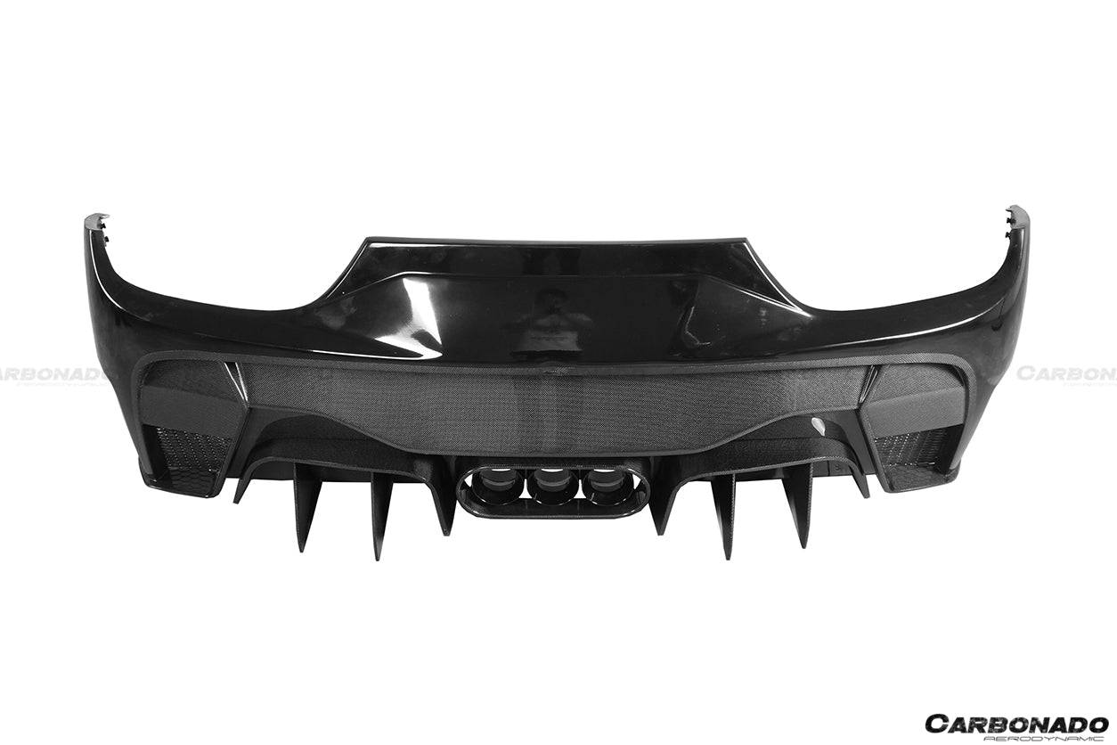 2010-2015 Ferrari 458 Italy/Spider VRS Style Rear Bumper W/Tips - Carbonado Aero