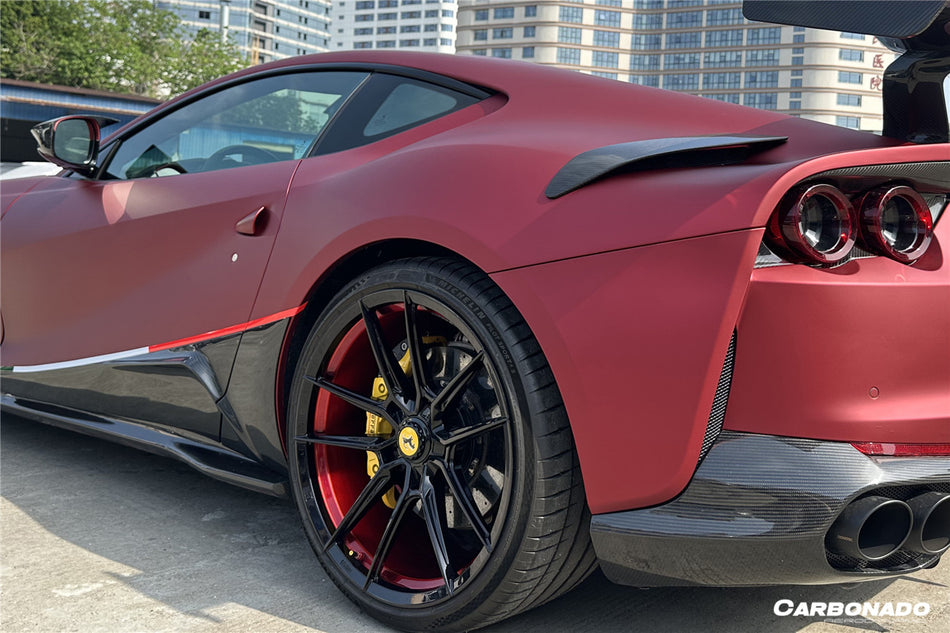 2017-2026 Ferrari Autoclave Carbon Fiber Rear Fender Air Inlets Carbonado (MSY) Fits: 812 Superfast, GTS