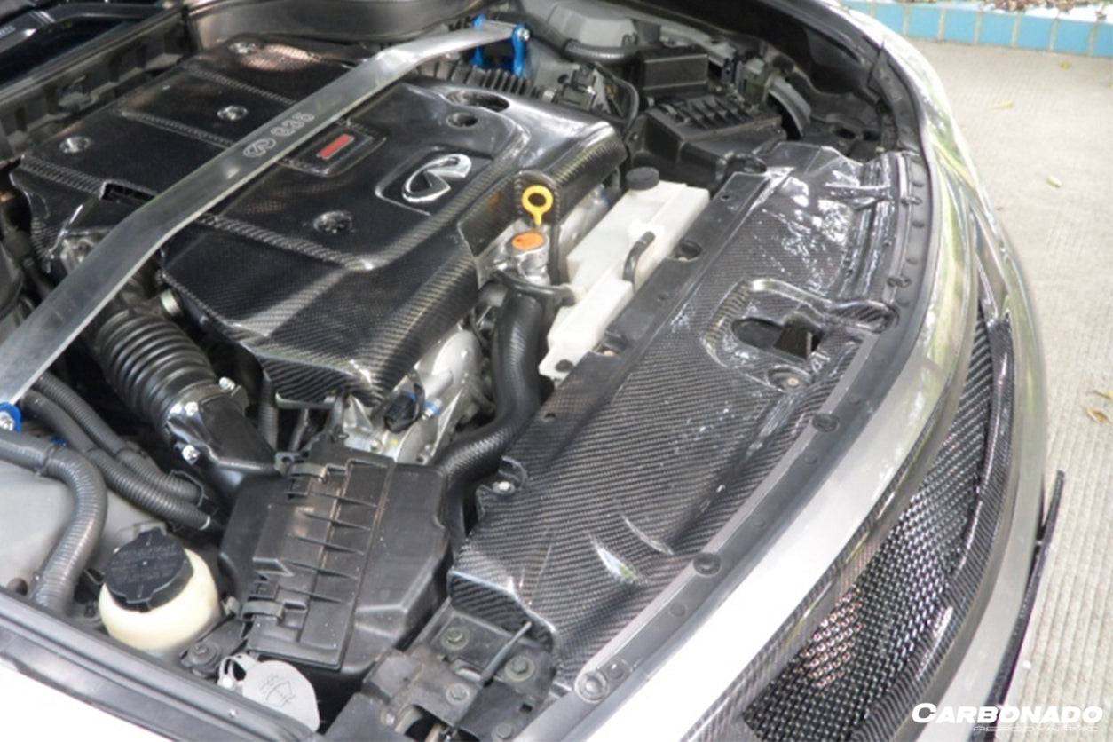 2007-2013 Infiniti G37 Sedan OEM Style Carbon Fiber Radiator Cover - Carbonado Aero
