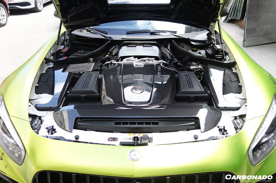 2015-2020 Mercedes Benz AMG GT/GTS Autoclave Carbon Fiber Radiator Cover Repalcement - Carbonado