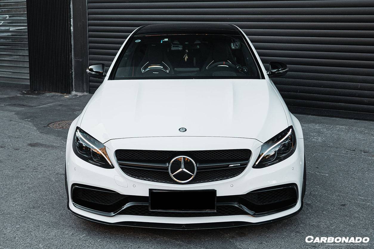 2015-2021 Mercedes Benz W205 C63/S AMG Sedan BKSS Style Carbon Fiber Front Lip - Carbonado Aero