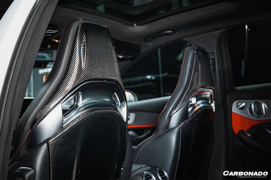 2015-2021 Mercedes Benz C63/S/CLA45/A45 AMG Sedan Carbon Fiber Seat-back Cover - Carbonado
