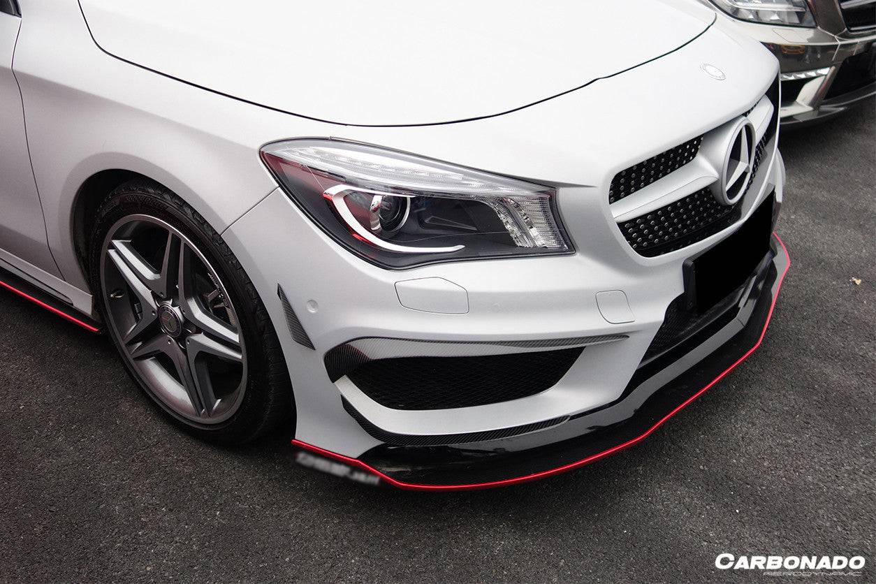 2014-2016 Mercedes Benz W117 CLA Sport / CLA45 AMG RZS Style Front Canards - Carbonado Aero