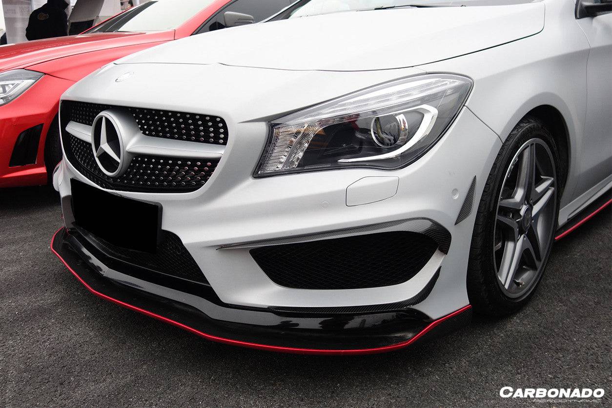 2014-2016 Mercedes Benz W117 CLA Sport / CLA45 AMG RZS Style Front Canards - Carbonado Aero