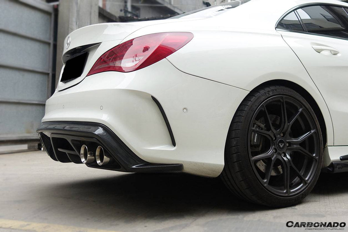 2014-2016 Mercedes Benz W117 CLA Sport / CLA45 AMG PA Style Rear Diffuser w/exhaust tips - Carbonado Aero