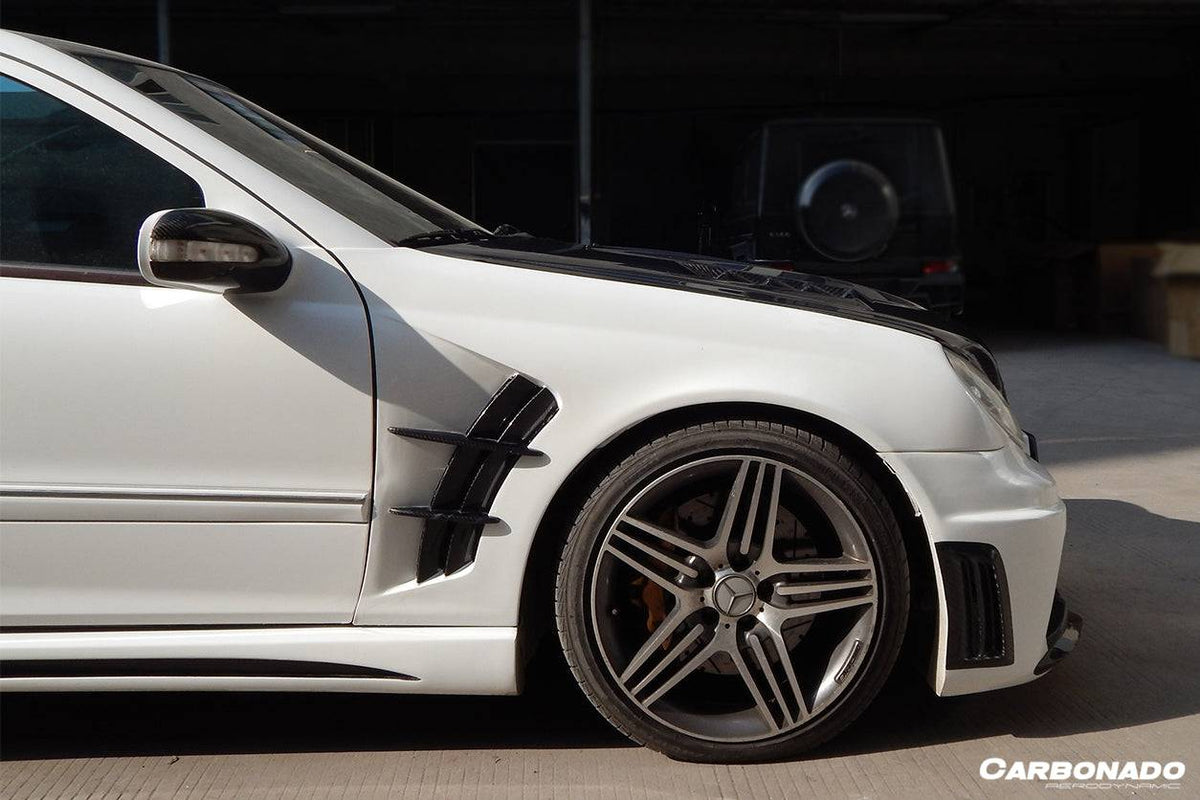 2001-2007 Mercedes Benz W203 C Class WI Style Side Skirts - Carbonado Aero